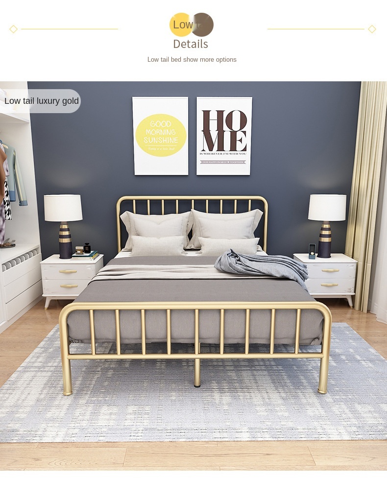 Home Hotel Bedroom Furniture Single Metal Bed Queen Size Metal Bed Frame