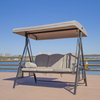 Outdoor Leisure Furniture Triple Seat Metal Hanging Swing Chair Garden Patio Swings Metal Frame Swings with Canopy