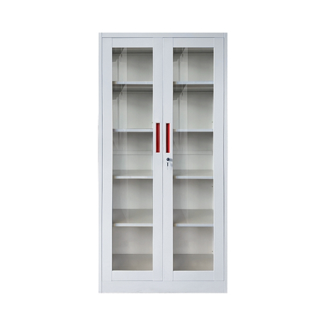 Cheap price office furniture metal storage cabinet glass double doors steel filing cabinet 
