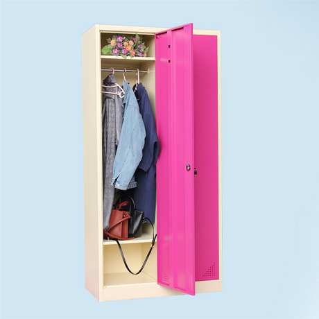 2 door metal locker bedroom storage clothes locker with hanger 