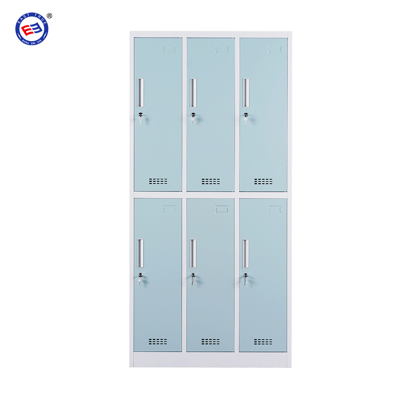 Six door locker cabinet